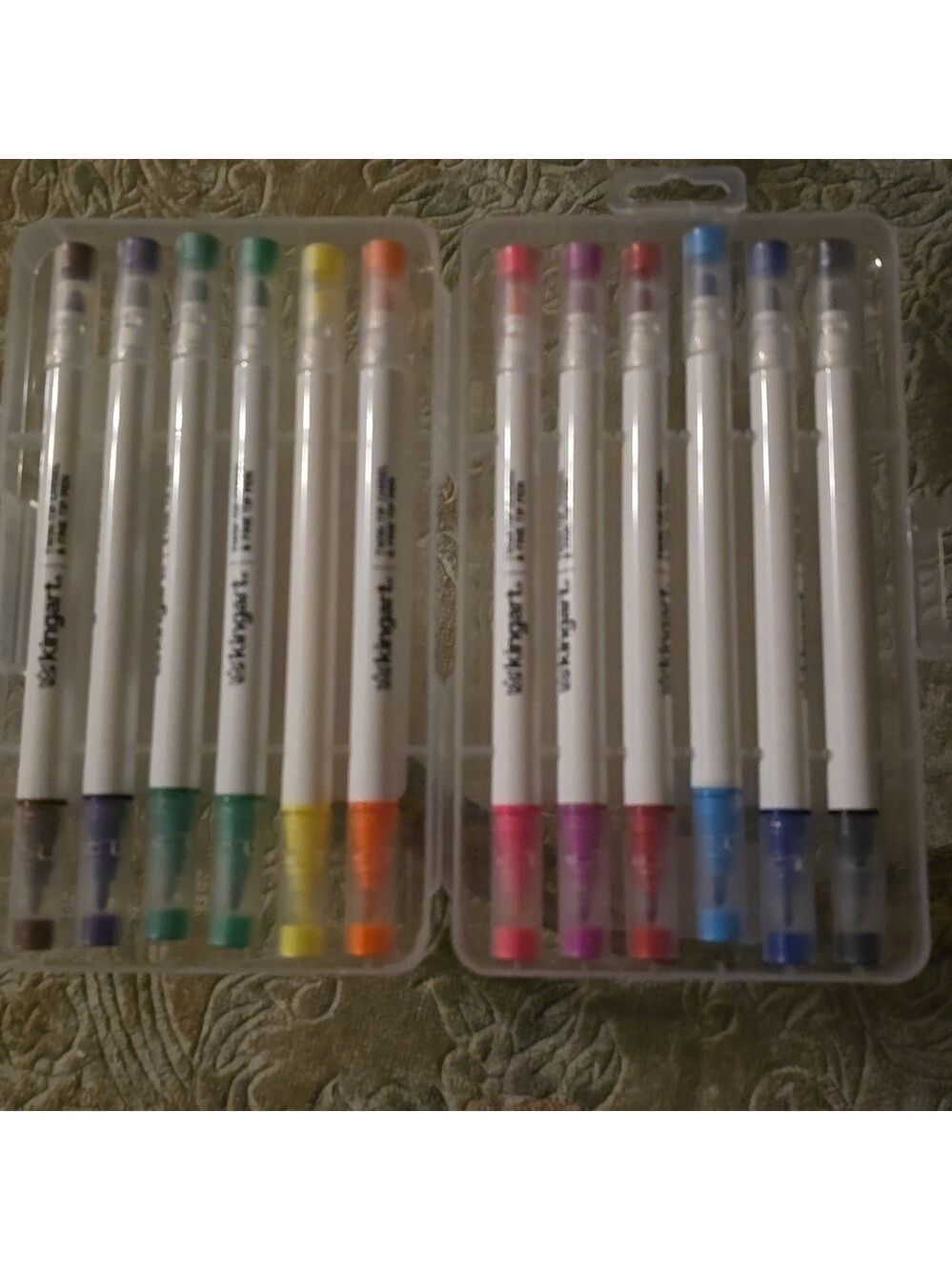 Kingart Twin-Tip Chisel & Fine Tip Pens Set